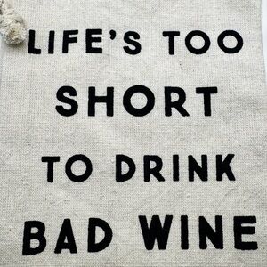 Creative Co op Canvas Wine Bottle Gift Bag